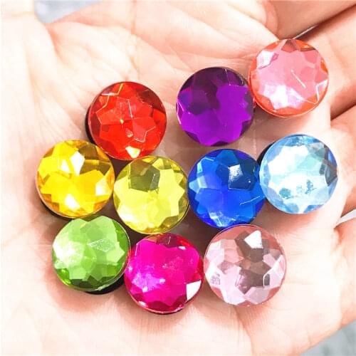 1PCS Shoe charms Crystal Round Button Shoes Decorations Garden Shoes Accessories for Wristbands Bags kid Party X-mas Gift