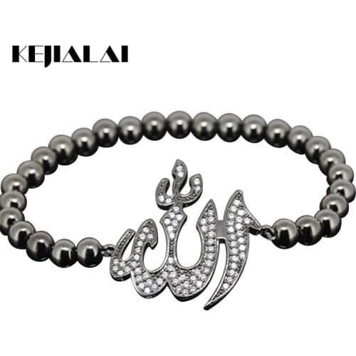 1pcs America/European style pave rhinestones connector men macrame bracelet charm 6mm coppers round beads women weaving bracelet