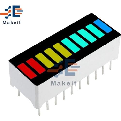 10 Segment Full Color LED Display Module Four Color Bargraph Light Ultra Bright Red Yellow Green Blue Colors