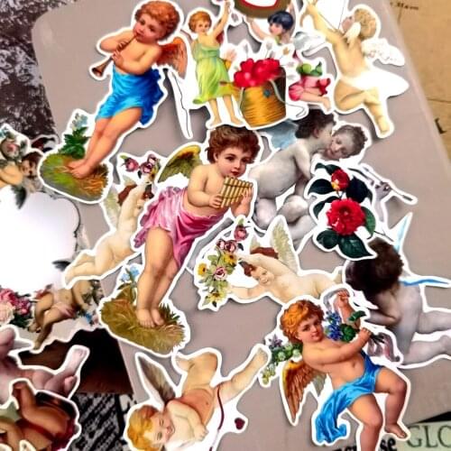 17pcs Hand Drawing Fairy stickers aesthetic Retro Sticker Book Decorative Journal Notebook Planner Scrapbooking DIY Stationery