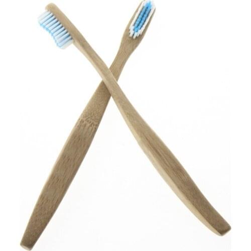 2Pcs/Set FDA Certification Soft Bristle Thick Handle Adult Natural Bamboo Toothbrush Tooth Brush With Recycled Box