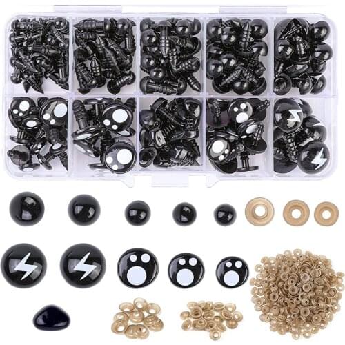 MIUSIE 362Pcs Plastic Safety Eyes And Noses Craft Doll Eyes And Noses Teddy Bear Nose Needle Felting Eyes Kit For Doll Making