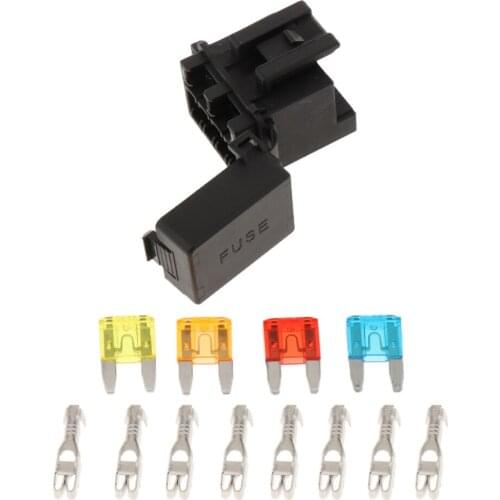 4 Way Blade Fuse Box & 1 Way Relay Box Combo Holder / Block for RV/Boat/Tanker/Trailer/Marine/Truck/SUV/Camper