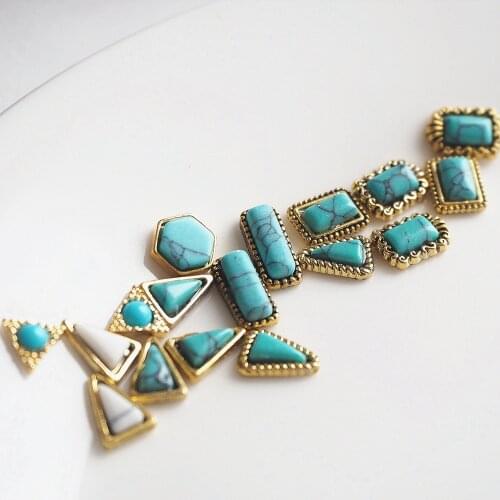 50pcs/lot Japanese Korean Manicure green turquoise 3D Alloy Nail Art Rivet Metal Nails art Rhinestone Decoration nail charms