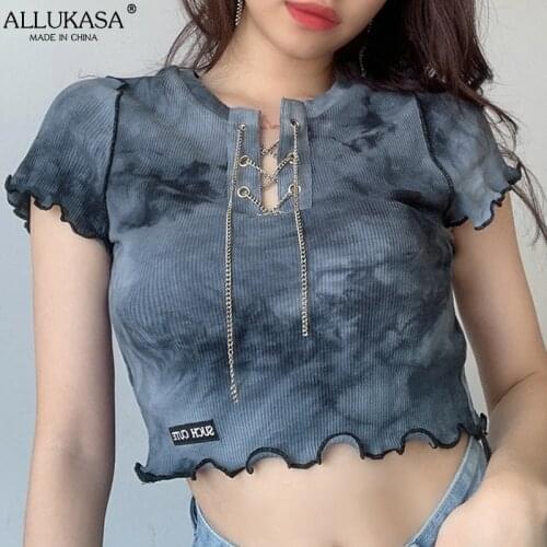 Женские трикотажные футболки Allukasa China At AliExpress