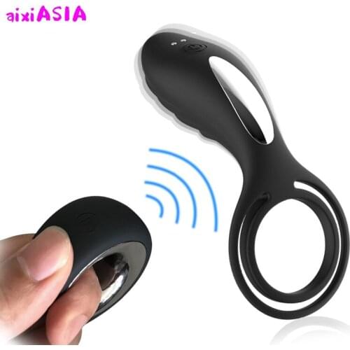 Remote control Pennis Vibrating Ring Anal Vibrator - Rechargeable Waterproof 12 Speed Vibrator Adult Product Anal Sex Toy
