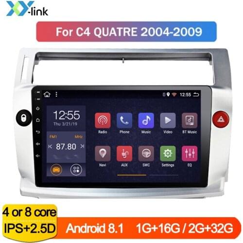 9 inch Android 8.1 car multimedia player radio audio Stereo gps navigation system For Citroen C4 Quater 2004-2009 no 2 din dvd