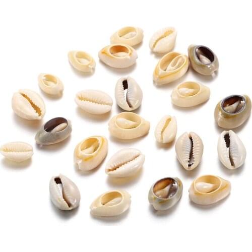 50Pcs White Sea Shell Beads for Jewelry Making Cowrie Cowry Charm Beads DIY Necklace Bracelet Accessories Jewelry Findings