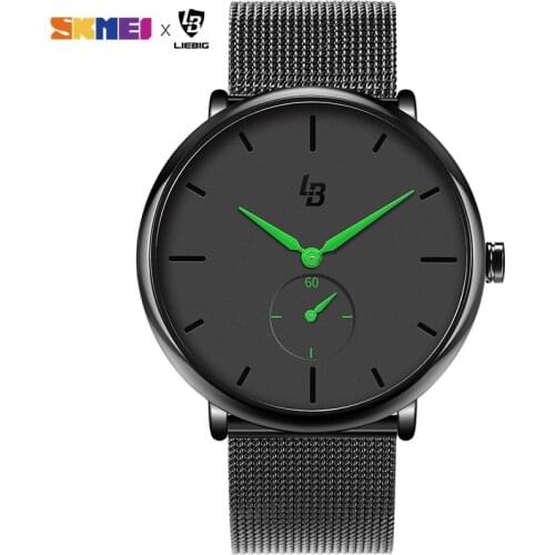 Fashion Japan Quartz movement Mens Watches Simple Waterproof man Business Clock Mesh Steel Strap Wristwatch Relogios Masculino
