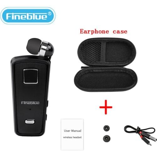 Fineblue F980 Wireless Retractable Portable Mini Bluetooth Headset Calls Remind Vibration Wear Clip Sports Running Earphone