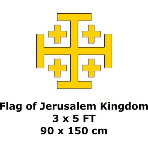 Kingdom of Jerusalem Flag 90 x 150 cm Polyester Christian Crusades Cross Flags and Banners For Home Decoration