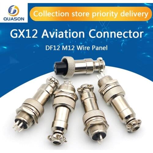 GX12-2/3/4/5/6/7/8 Aviation Plug Male And Female Pin Connector Circular Connectors Socket Plug GX16 Diameter 12mm