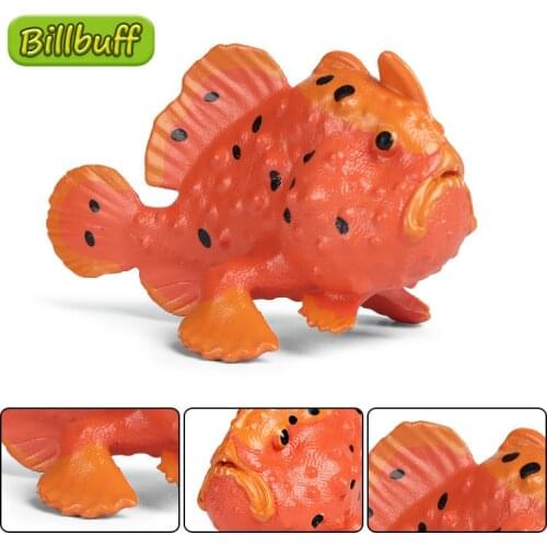 Simulation Ocean Animals Plastic Action ABS Model Monkfish Figures Collection Dolls Educational Toys for children Ornaments Gift