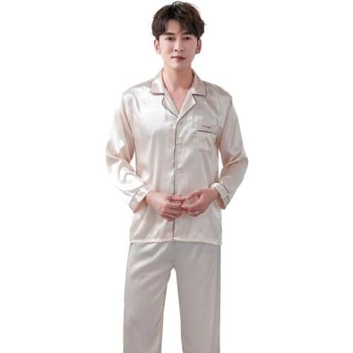 Summer Mens And Womens Thin Long-sleeved Trousers Pajamas Suits, Comfortable Home Clothes Skin-friendly Spring And Autumn