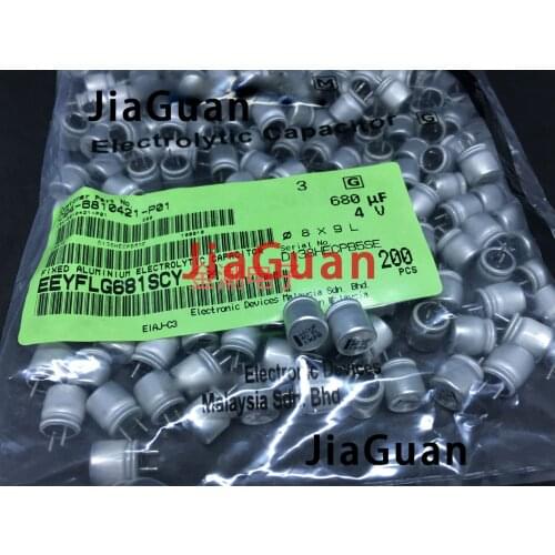 100pcs Matsushita 4V680UF FL Series 8x9mm Solid capacitor 680uF/4V Low ESR Original Motherboard Capacitor fl 680UF 4V