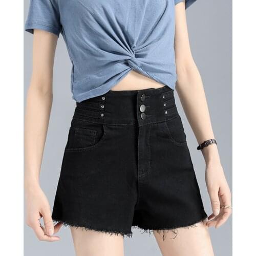 Baggy Jeans for Women High Waist Blue Jeans High 2021 new Summer Creative Design Button Placket Apear Thin Denim Shorts