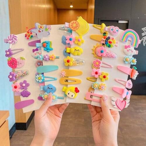 14PC/Set Fashion Lovely Girls Hair Claws Cute Cartoon Pattern Child Hairpins Fashion Hair Clips Hair Accessories Ornament Suit