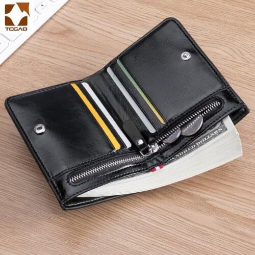 2021 New Leather Wallet Vintage Men Coin Wallet Zipper Small Cardholder Combination Punk Purse Carteira Masculina Mens Wallet