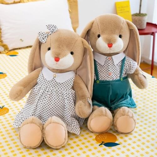 New Cute Long Eared Rabbit Doll Carrying Pants Rabbit Plush Toy Stuffed Animals Rabbit Doll Kids Toy Birthday Gift For Children