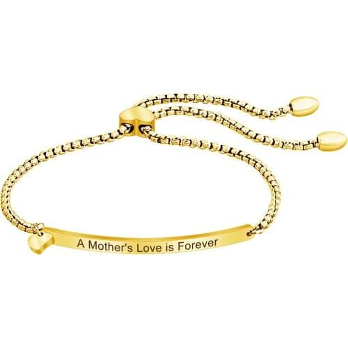 New Stainless Steel Personalized Custom Bracelet Womens Jewelry DIY Lettering Customized Adjustable Heart Clasp Bracelets Gifts