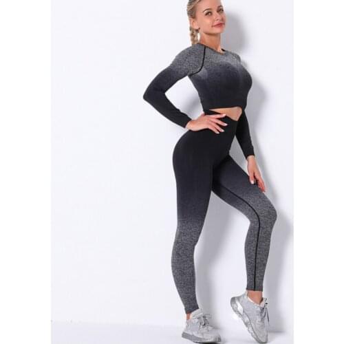 New Popular Yoga Suit Women Seamless Autumn And Winter New Knit Hip Stretch Fitness Exercise