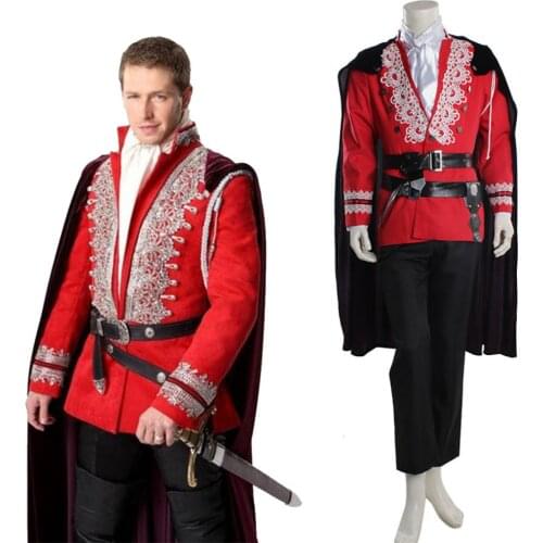 Once Upon a Time Cosplay Prince Charming Costume Suit Outfit Adult Mens Halloween Carnival Costume Cosplay