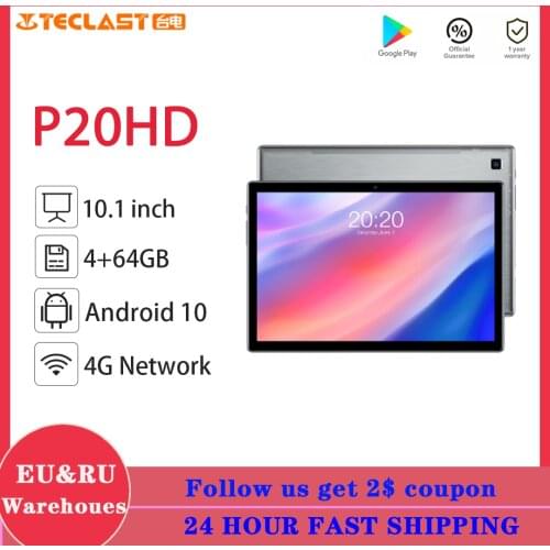 Teclast P20HD Android 10 Tablets 4G Network Phone Call 10.1 inch IPS 1920×1200 4GB RAM 64GB ROM SC9863A Octa Core Tablet pc