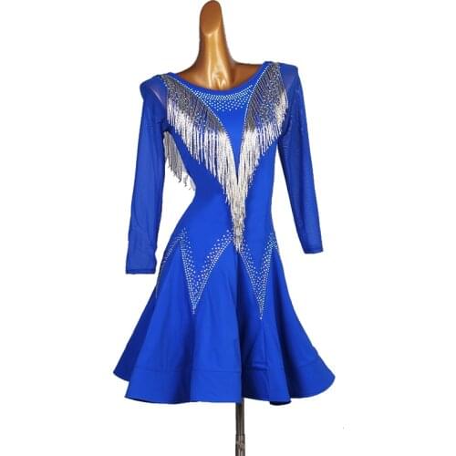 Latin dance competition dresses samba rumba tango latin dance dress dance dress bead fringe tassel lq147