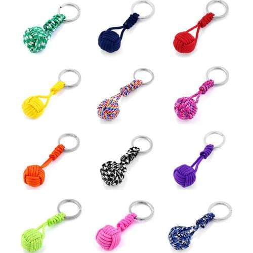 Woven Paracord Lanyard Keychain Outdoor Survival Tactical Military Parachute Rope Cord Ball Pendant Keyring key chain