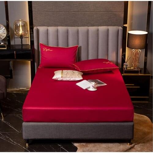 100 Cotton Soft Bedding Fitted Sheets Pillowcases Simple Linen Solid Color Bedspread Bedsheet Elastic Mattress Cover Queen King