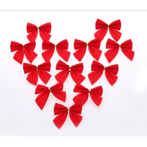 Cheapest Christmas Decorations Bowknot Bell Christmas Decorations Cute Christmas Tree Charm Hang Christmas Party Cloth Art Bow
