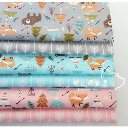 Twill Fabric, Patchwork Cloth, DIY Sewing Quilting Quarters New Jungle Bear , Cotton Fat Material for 50*160cm Suede Fabric Warp