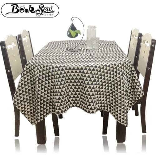 Booksew Geometric Thick Tablecloths Rectangular Oval Dining Tea Table Cloth Cover Cotton Linen Home Decoration Wedding Mantel