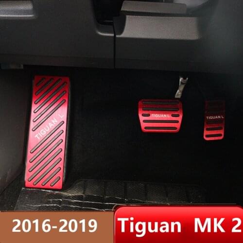 Aluminum alloy Car Styling Accelerator Brake Pedal Footrest Pedal Cover For Volkswagen VW Tiguan MK2 2016 2017 2018 Accessories