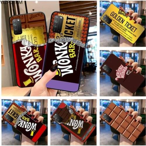 YJZFDYRM Willy Wonka Bar With Golden Ticket Shell Phone Case for Huawei Honor 30 20 10 9 8 8x 8c v30 Lite view pro