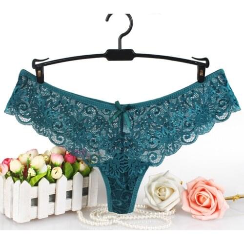 Luckymily Sexy Women Lace Transparent G-String Thong Panty Women Seamless Female Low Waist Briefs Sexy Panties Tanga Underwear