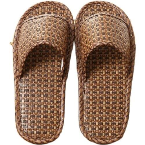 Women Men Summer Home Slippers Indoor Shoes 2020 New Casual Flax Slides Belt Linen Slippers Ladies Flip Flops Sandals