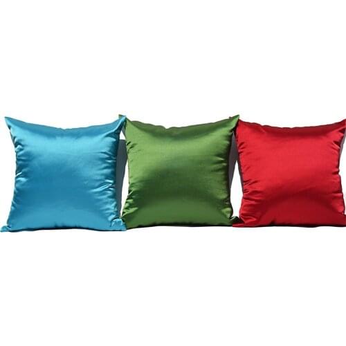 1pc Shiny Silk Satin Pillow Cover Solid Color Comfortable Square Satin Cushion Cover Solid Simple Modern Fashion Home Pillowcae