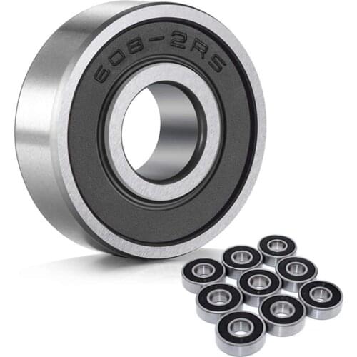 100Pcs 608-2RS Skateboard Bearing,Rolling Bearings Silver, 8X22X7mm