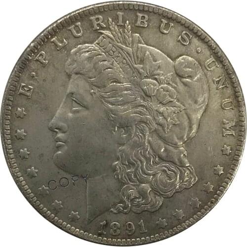 1891 CC United States Morgan 1 One Dollar Cupronickel Plated Silver Collectibles Copy Coin