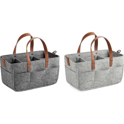 2 Pcs Baby Diaper Caddy Organizer Portable Holder Shower Basket Portable Nursery Storage Bin Car Storage Basket for Wipes Toys T