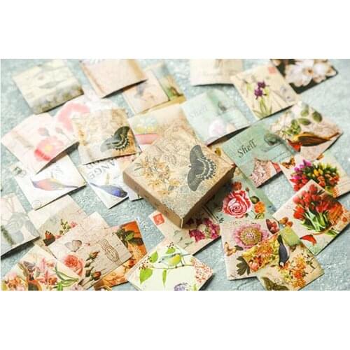 40pc Cute Butterfly Stickers Diary Creative Travel Ancient Wind Sticker Journal Scrapbook Hand Made Stickers Pattern Stationery