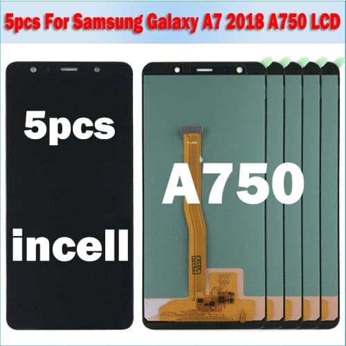 5PCS TFT A750 LCD For Samsung Galaxy A7 2018 LCD SM-A750F A750F A750 lcd Display With Frame Touch Screen Digitizer Replacemen