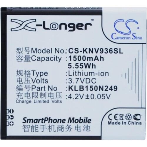 Cameron Sino 1500mah battery for KONKA E5838 E830 E900 V936 W900 KLB150N249 batteries
