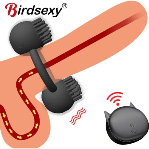 Wireless Vibrating Ring Penis Vibrator Massager Delay Ejaculation Mini Bullet Vibrator Erection Cock Lock Ring Sex Toys for Men