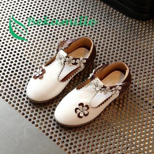 2017 Autumn New Children girls shoes flower princess shoes Kids diamond baby girls single shoes 21-30 infantil sandals