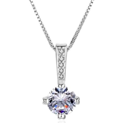 1 piece hanging arrow shape box chain pendant necklace setting cubic zirconia silver and rose g color necklace for women