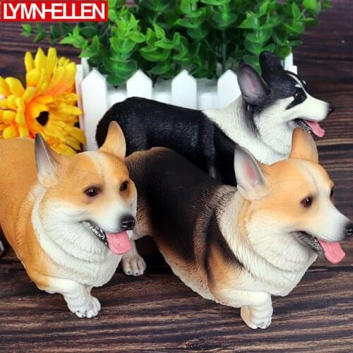 3 Pcs Simulation Animal Lovely Corgi Set Solid Model Static Pet Dog Action Figure Decoration Children Collection Toys Gifts