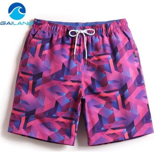 Gailang Brand Men Beach Shorts Boardshorts Boxer Trunks Casual Mens Swimwear Swimsuits Summer Bottoms Quick Drying Polyester