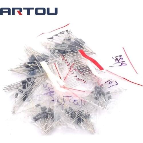 1N4148 1N4007 1N5819 1N5399 1N5408 1N5822 FR107 FR207,DIP 8values=200pcs,Electronic Components Package,Diode Assorted Kit
